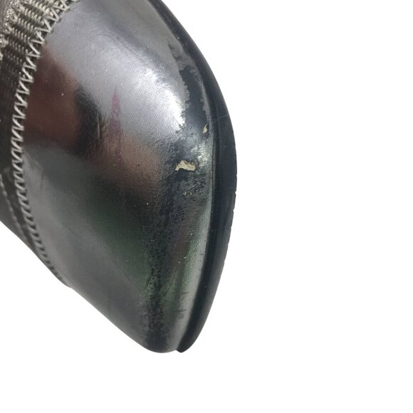 Prada Square Toe Ballet Flats Leather Silver Metallic Women's Size 38.5 US 8 - Picture 5 of 15